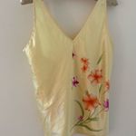 Valerie Stevens  yellow silky blouse with floral detail size L Photo 0