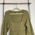 Free People  Womens Sweater Olive Green Emmaline Balloon Sleeve Mini Dress Size M Photo 3