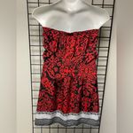EXPRESS  Red and Black Pattern Tube Top Dress Size L Photo 3