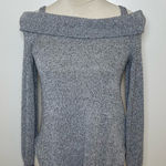 Lavender Field Grey Off-Shoulder Sweater Top Size Small Soft Knit Long Sleeve Photo 0