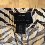 Tahari  100% Linen High-Rise Wide Leg Pull On Zebra Print Crop Pants, 1X Photo 5