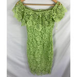 Paper Dolls  Bardot Lace Pencil Lace Off the Shoulder Green Dress Size 2 Photo 2