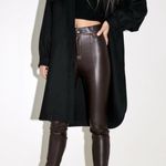 ZARA NEW  Brown Faux Leather Pants LARGE Photo 2