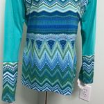 prAna  green geometric long sleeve mesh workout shirt size large Photo 2