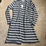 Hippie Rose NWT  Blue Striped Ribbed Knit Duster Cardigan   Size Medium Photo 0