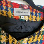 Vintage Blazer Plaid Red Green Gold Black Large Gold Buttons Sz 10 Photo 6