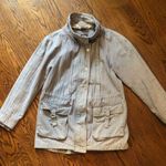 Free People Women’s Denim Full Zip Button Down Peacoat Multi-Pocket Jacket Sz 12 Photo 1