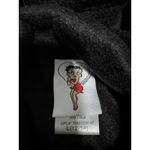 Betty Boop Fleece Hoodie Full Zip Flirt Hearts Black Y2K L(12/14) Size L Photo 4
