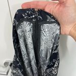 Anthropologie  Size 8 Black, White Floral Print Satin Midi Skirt Photo 11