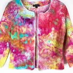 Willi Smith Eyelet Wonder  Small Cardigan Jacket‎ Handmade Tie Dye Open Lined 523 Photo 9