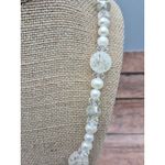 None Cute White Seed Pearl & Beaded Single Strand Necklace Toggle Clasp Classic 21" Photo 4