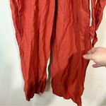 Madewell Women’s Linen Cotton Pleat Sleeve Jumpsuit Red Size 4 EUC Photo 2