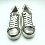 Isaac Mizrahi  Live Womens Sneakers Low Top Metallic Lace Up White Silver 7.5 Photo 1