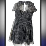 Unique Vintage  Black Polka Dot Sheer
Overlay Midi Dress NWT 1X/16 Photo 2