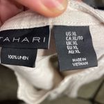 Tahari Linen Long Sleeve Shirt Dress Pleated Cream Size XL Photo 5