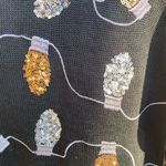 Tipsy Elves SMALL WOMEN'S CHRISTMAS LIGHT STRAND SEQUIN SWEATER DRESS BLACK KNIT Photo 5