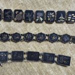 VINTAGE / ANTIQUE JAPANESE DAMASCENE BRACELET HANDMADE ARTISAN GOLD SILVER Black Photo 0