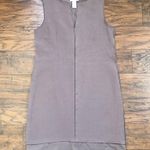 Carmen Marc Valvo  • taupe sleeveless shift dress mini notch neck crepe chiffon Photo 1
