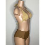 Anthropologie New. WET L.A. brown stripe bikini. Small. Retails $186 Photo 3