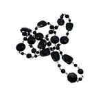 Long Beaded Necklace Faceted Black Beads Fashion Costume Jewelry Women Photo 1