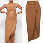SKIMS NWT  Swim Cover Up Sarong Skirt Almond Size 4X Photo 1