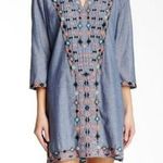 Anthropologie Corey Lynn Calter Ursula Chambray Beaded Embroidered Mini Dress Photo 0