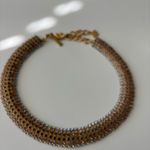 Oscar de la Renta NWOT  Gold and Blue Mesh Necklace Photo 4