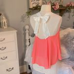 Altar'd State Romantic Coral Flowy TopTie Back Photo 7