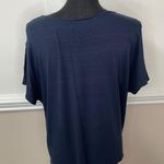 W5 Navy Short Sleeve Floral Blouse Size X-Large Photo 3