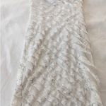 Love Culture Size Small  White Metallic Silver Tiered Ruffle Bodycon Dress EUC Photo 5