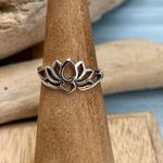 Sterling Silver Lotus Flower Toe Ring Midi Ring Silver Photo 4