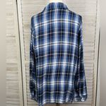 Knox Rose  Plaid Floral Embroidered Button Down Shirt Blue/Multi-XL Photo 3