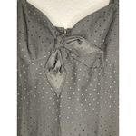 Liz Claiborne Gown Black Dress Women's 10 Evening Spaghetti Strap Long Maxi Dots Photo 2