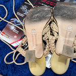 Miista Beige Stephanie Macrame Braided Lace UP Kitten Heel Sandal Tan Size 10 Photo 8