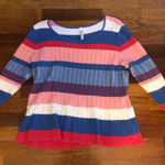 Southern Tide Rosalie Striped Peplum Sweater. Size L Photo 0