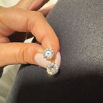 14k solid gold round cut moissanite studs Photo 4