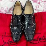 Christian Louboutin  Black croc embossed leather and Silver Studded Oxfords Photo 0