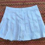 LIGHT BLUE COTTON PLEATED SCHOOL GIRL MINI SKIRT Photo 0