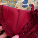 LILBETTER XS Red Wine Burgundy Crochet Lace Maxi Halter Neck Backless Dress NWT Photo 9