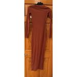 SKIMS Fits Everybody Crew Neck Long Sleeve Dress - Bronze size XS (New) Photo 5