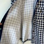 Lands' End  Navy and White Checkered Button Down Fleece feel‎ liner Women’s Large Photo 3