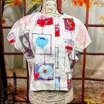 Socapri Fully Lined Blazer Jacket Top Red/Blue on Ivory size 44 Italian 8 us Blue Photo 1