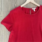 Eileen Fisher Women's 100% Silk Noil A-Line Textured Dress in Serrano Red Medium Photo 2