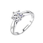 Boutique NEW 1Ct Simulated‎ Diamond 14k White Gold-Plated S925 Engagement Ring, Size 8 Photo 11