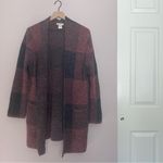 Cotton Emporium  Red and Black Buffalo Plaid Long Open Cardigan Photo 2