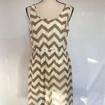 Charming Charlie Cream & Gray Chevron Sleeveless Dress Photo 0