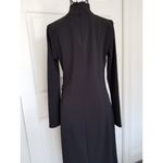 CHELSEA 28 Black Long Sleeves Mock Neck Ruched Bodycon Midi Dress Womens Sz (S) Photo 4