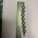 Signed Vintage BERGERE chain Bracelet Gold silver Tone circle link chain Photo 5