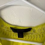 EXPRESS Y2k Size XS Neon Yellow Boho Rhinestone Silk Blend Going Out Top Photo 4