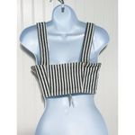 ZARA  Striped Denim Crop Bodice Tank Top Sleeveless‎ Blue White Small Photo 4